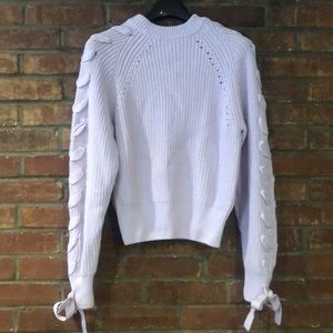 HM Arm Lace Up Mock Neck Sweater